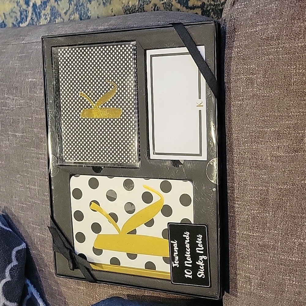 "K" Stationary Kit,NIB; Journal,Sticky notes pad,Cards/ envelope set NEW